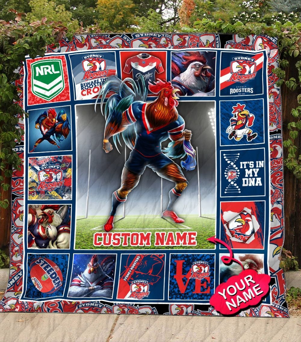 sydney-roosters-quilt-blanket-nrl-quilt-blanket-mascot-personalized