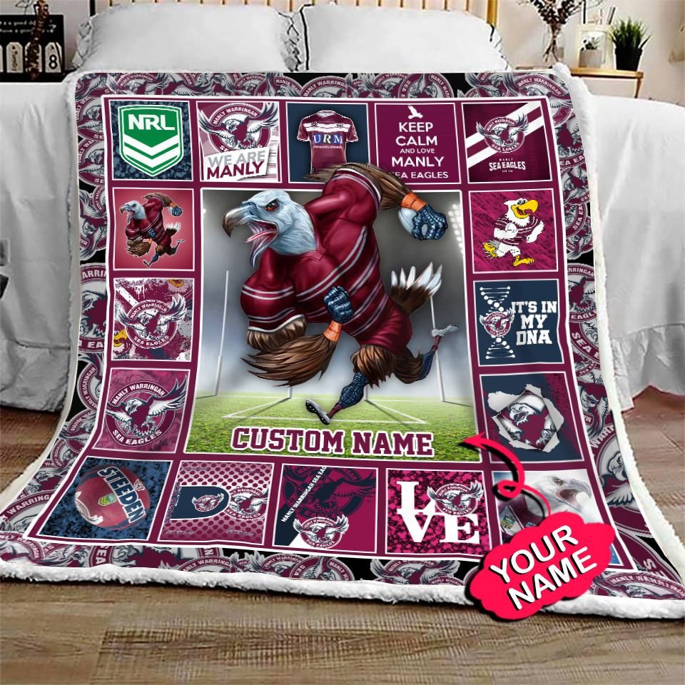 manly-warringah-sea-eagles-quilt-blanket-nrl-quilt-blanket-mascot-personalized