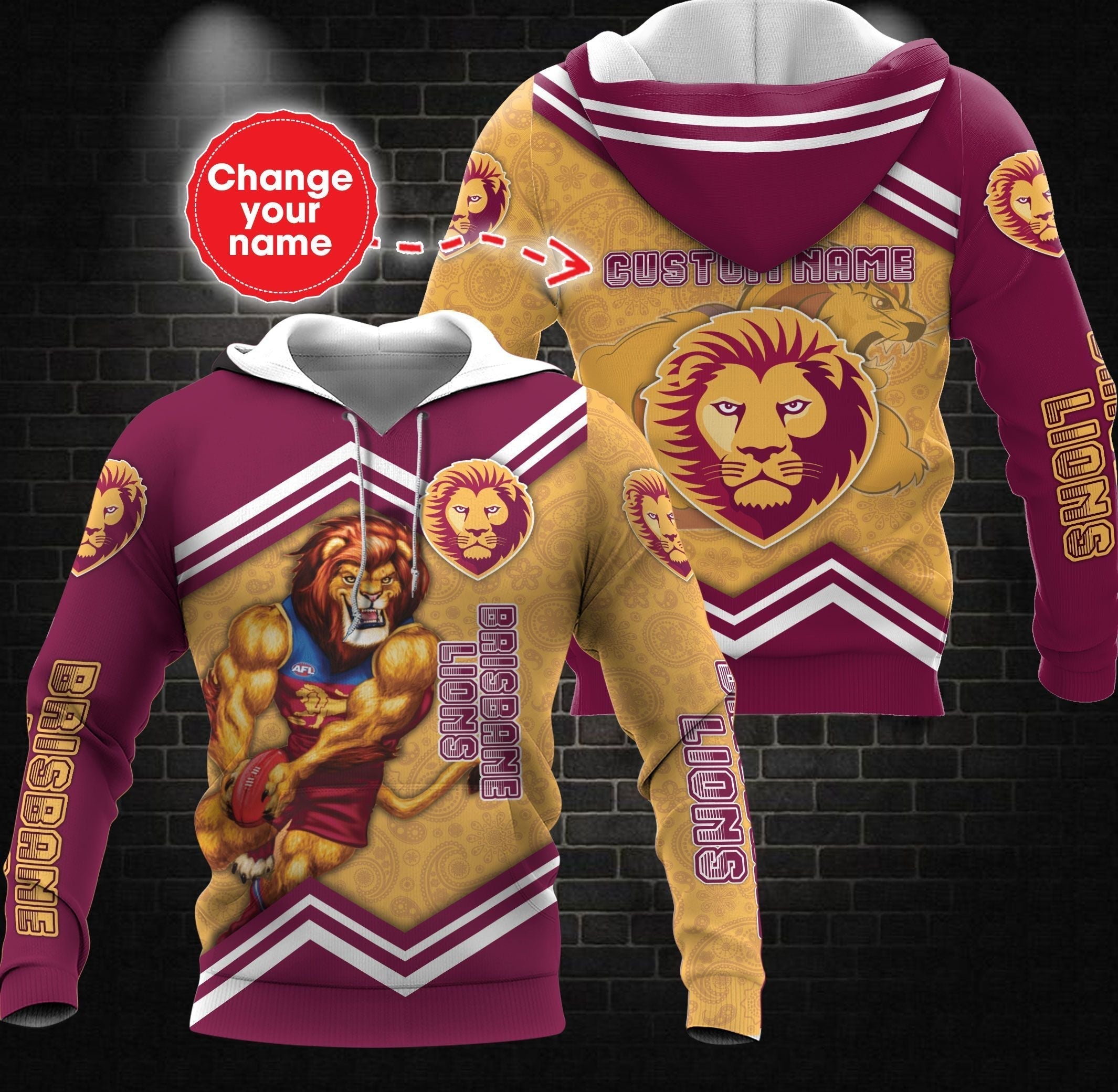 personalized-custom-3d-hoodie-brisbane-lions-afl-mascot