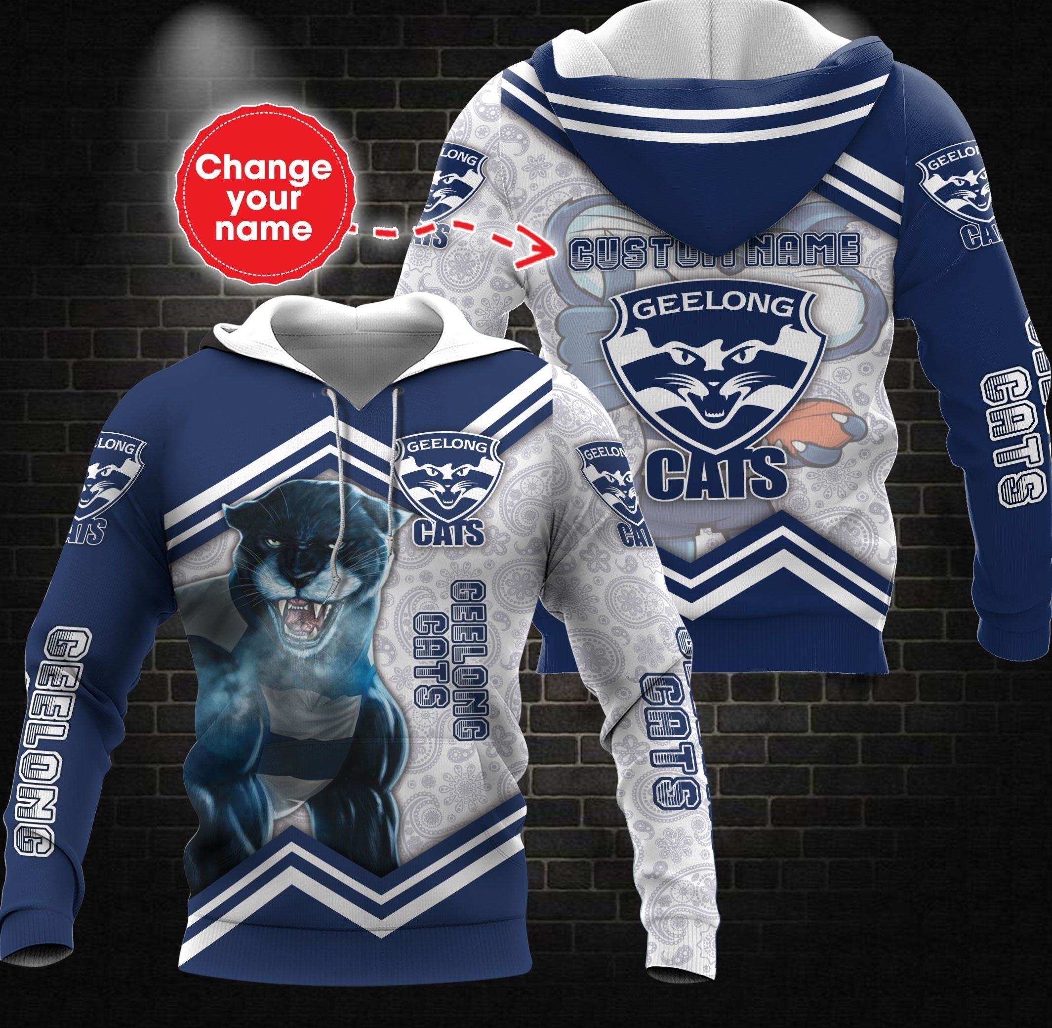 personalized-custom-3d-hoodie-geelong-football-club-afl-mascot