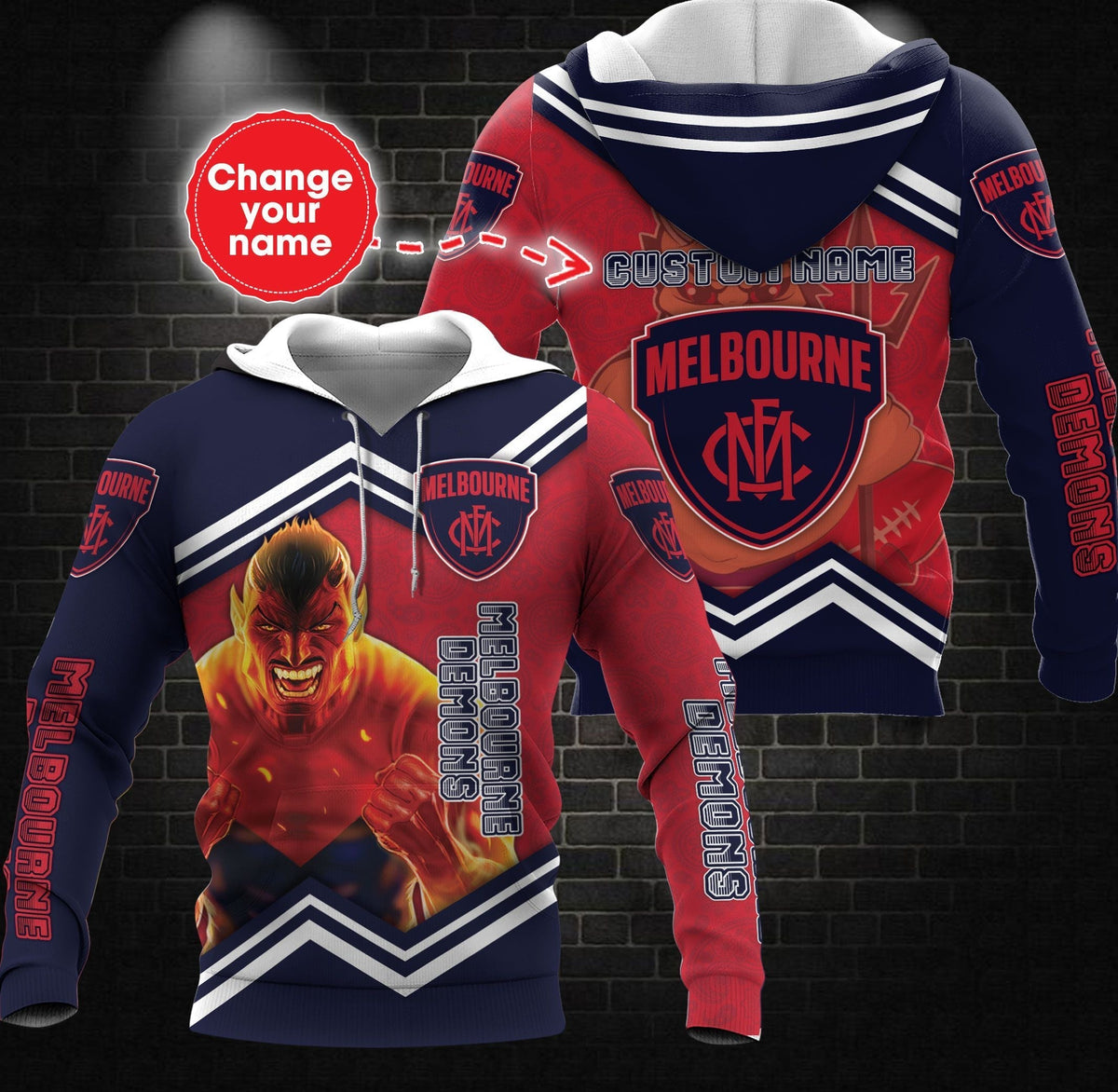 personalized-custom-3d-hoodie-melbourne-football-club-afl-mascot
