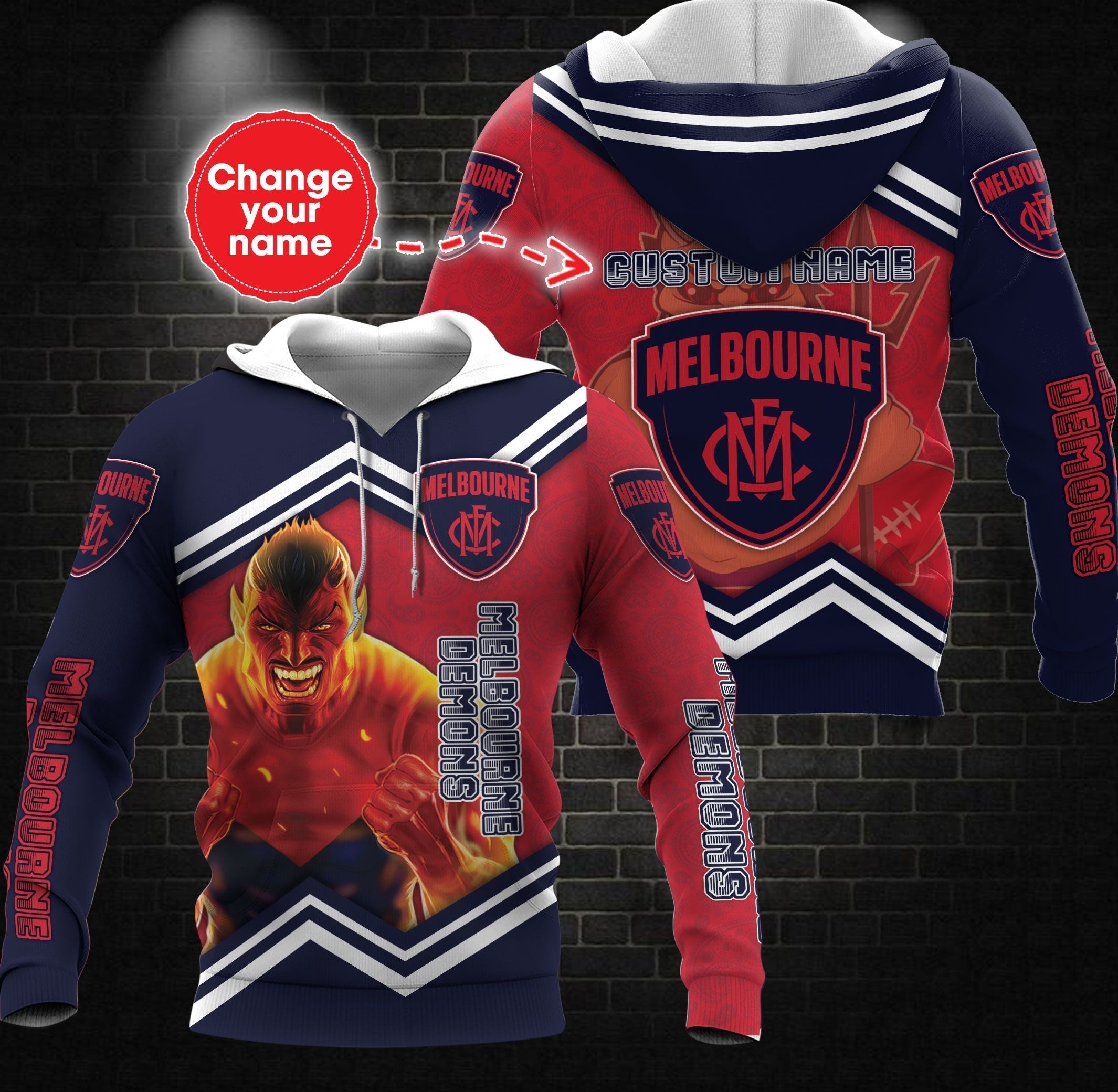 personalized-custom-3d-hoodie-melbourne-football-club-afl-mascot