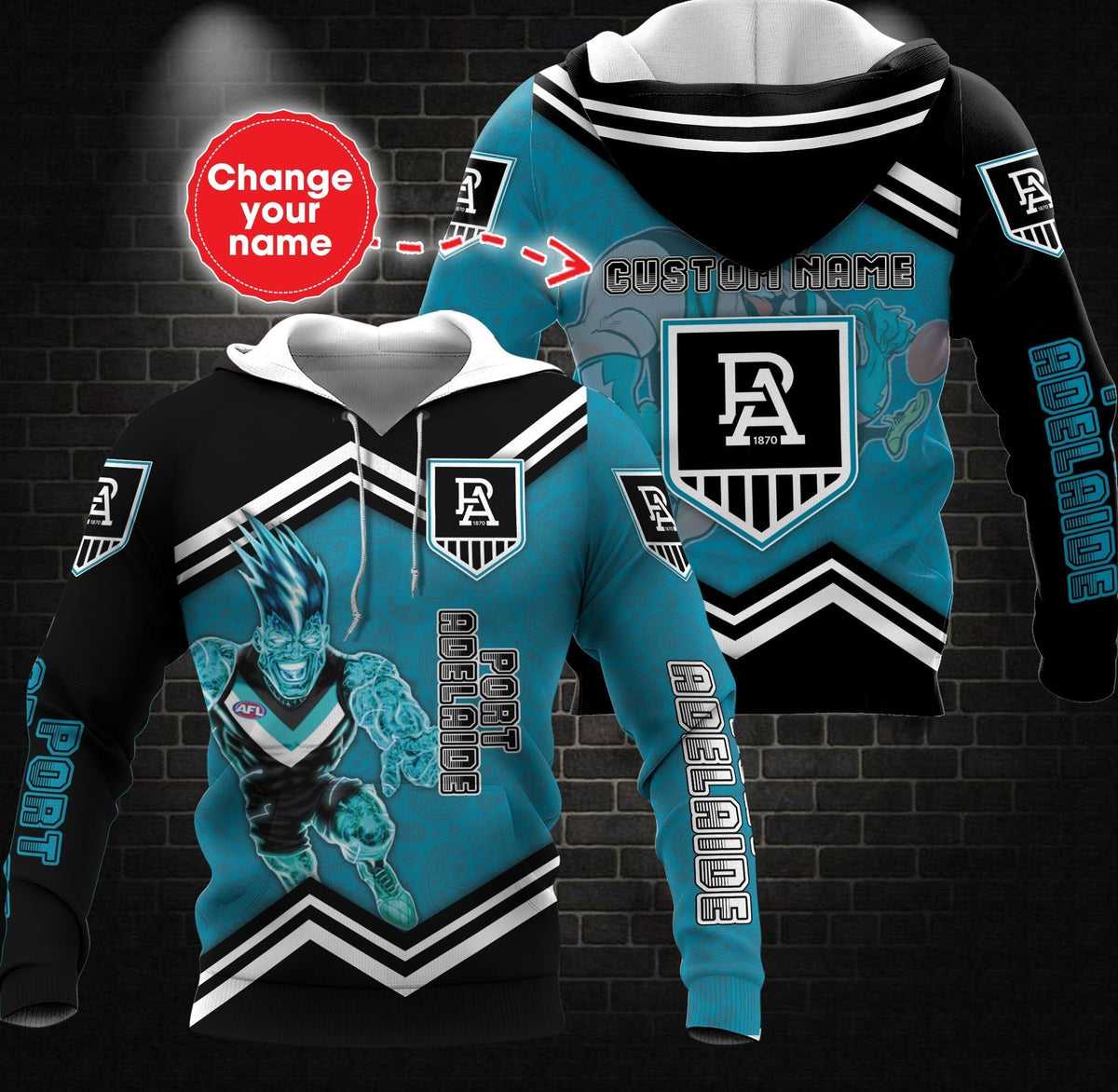 personalized-custom-3d-hoodie-port-adelaide-football-club-afl-mascot