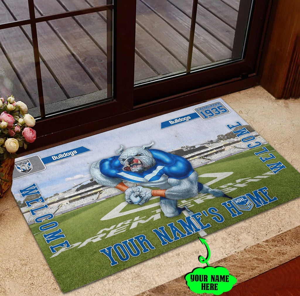 canterbury-bankstown-bulldogs-3d-mascot-personalized-welcome-to-my-home-doormat