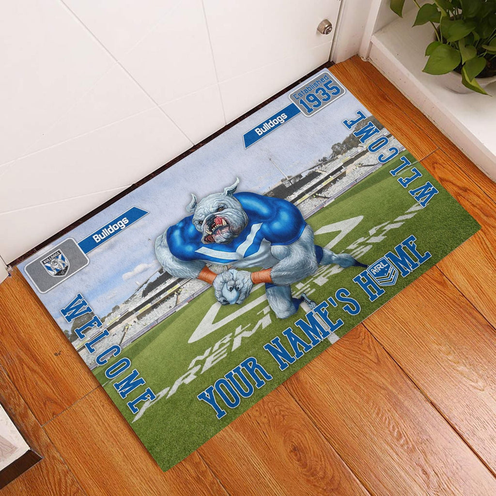 canterbury-bankstown-bulldogs-3d-mascot-personalized-welcome-to-my-home-doormat