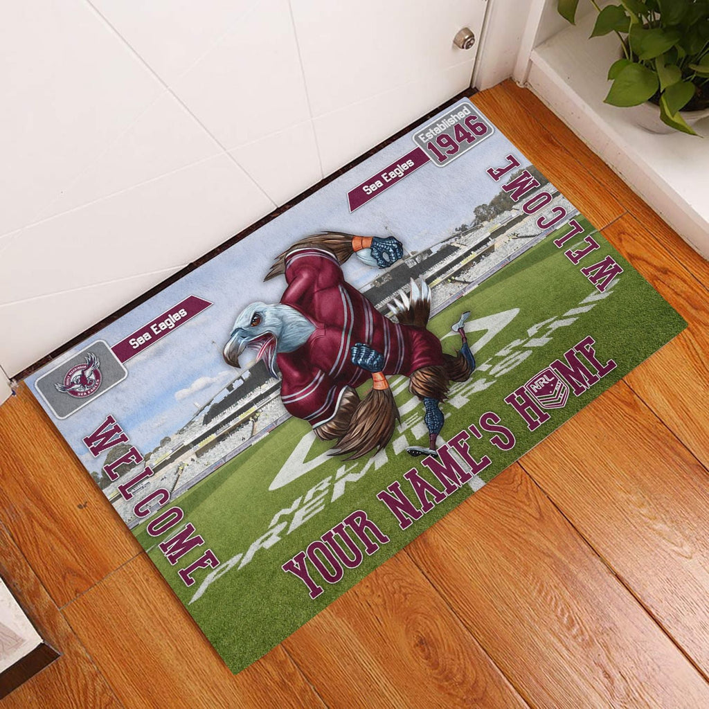 manly-warringah-sea-eagles-3d-mascot-personalized-welcome-to-my-home-doormat