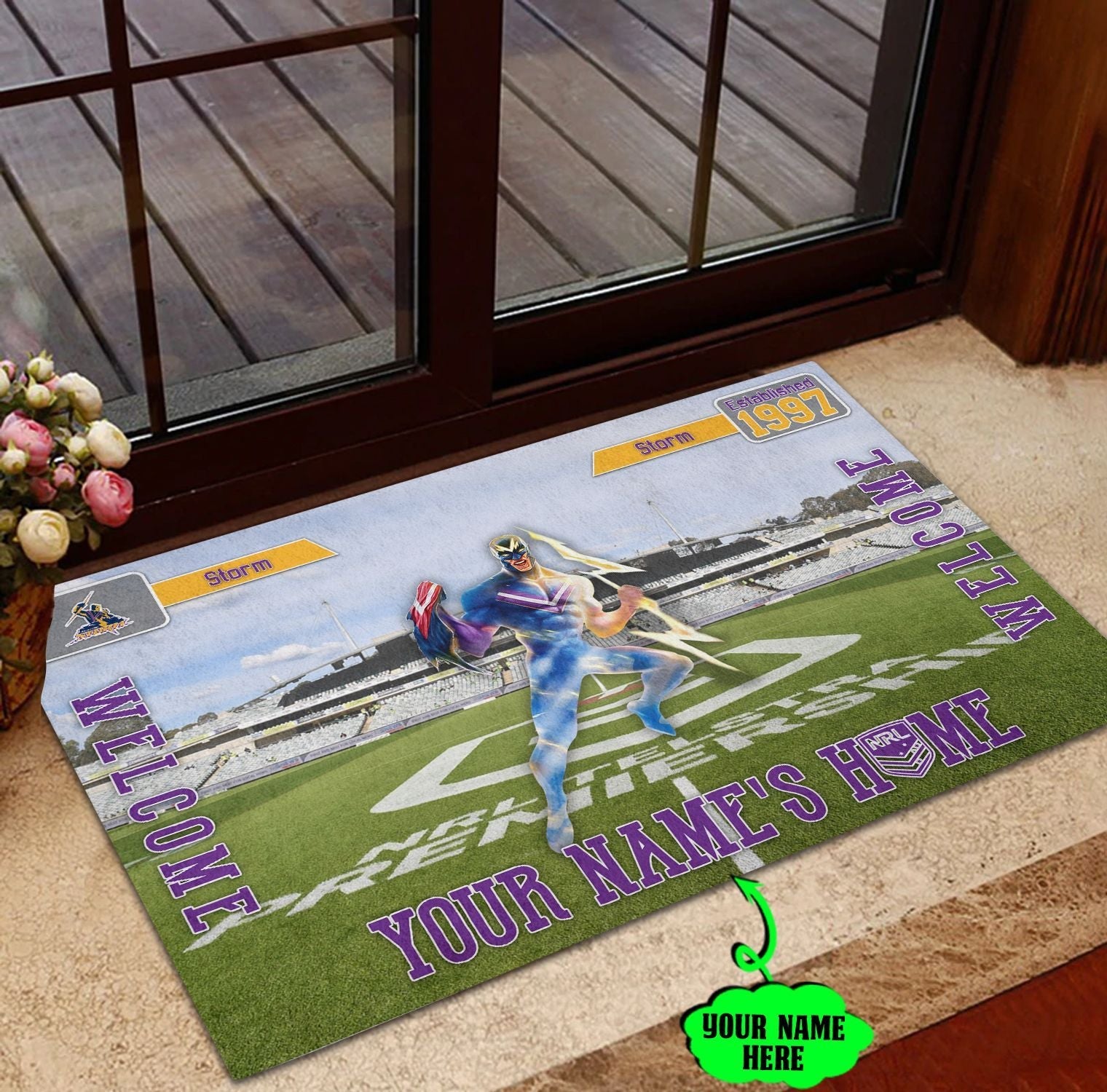 melbourne-storm-3d-mascot-personalized-welcome-to-my-home-doormat
