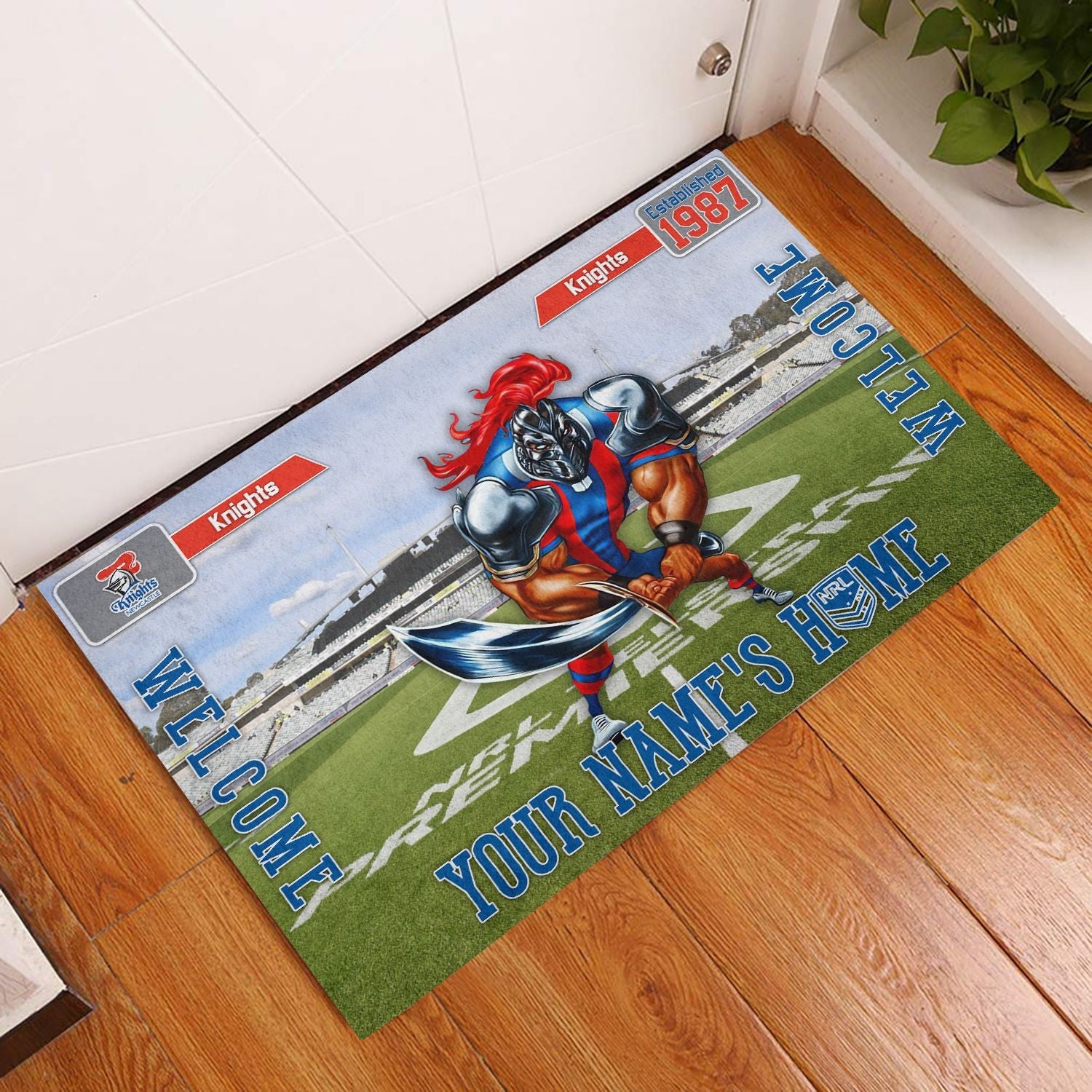 newcastle-knights-3d-mascot-personalized-welcome-to-my-home-doormat