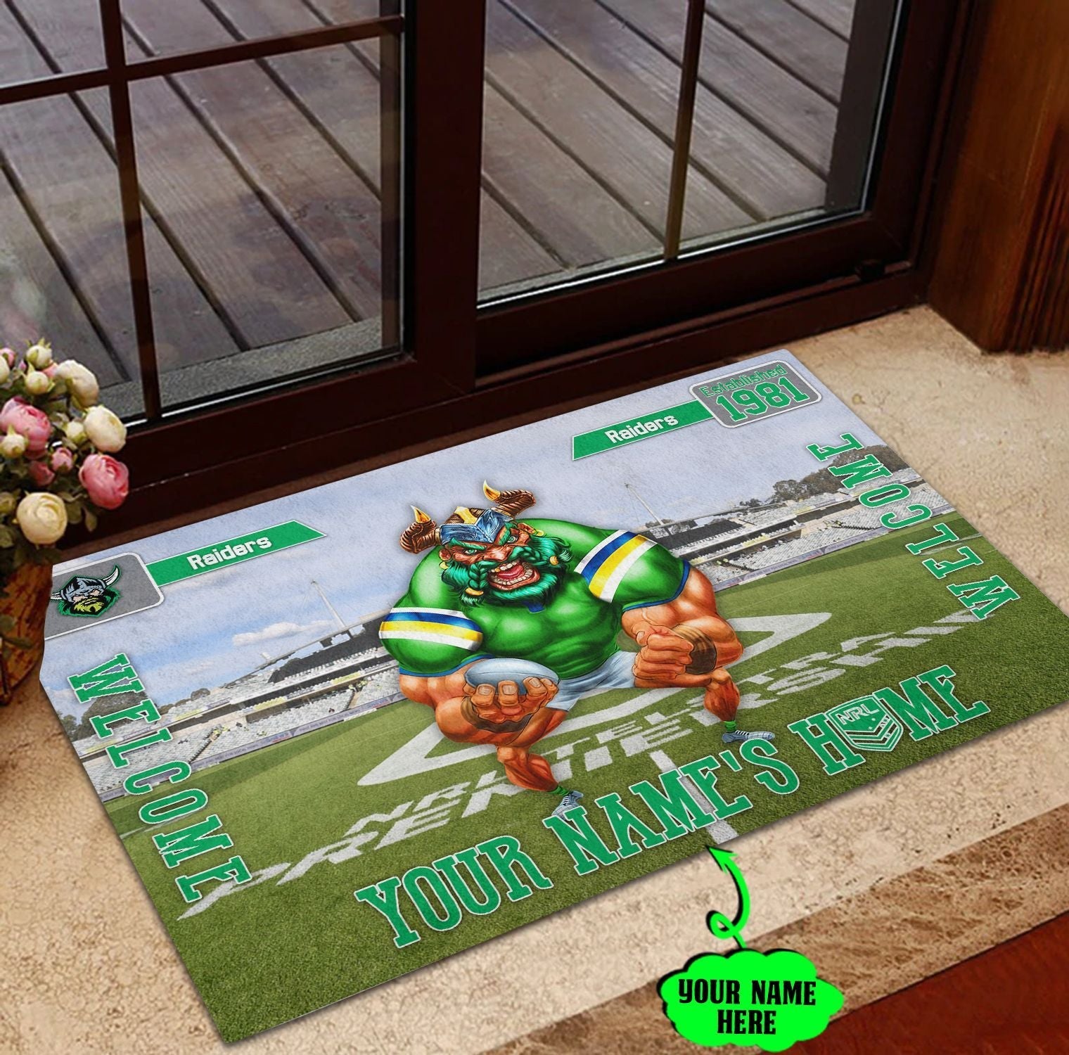 canberra-raiders-3d-mascot-personalized-welcome-to-my-home-doormat