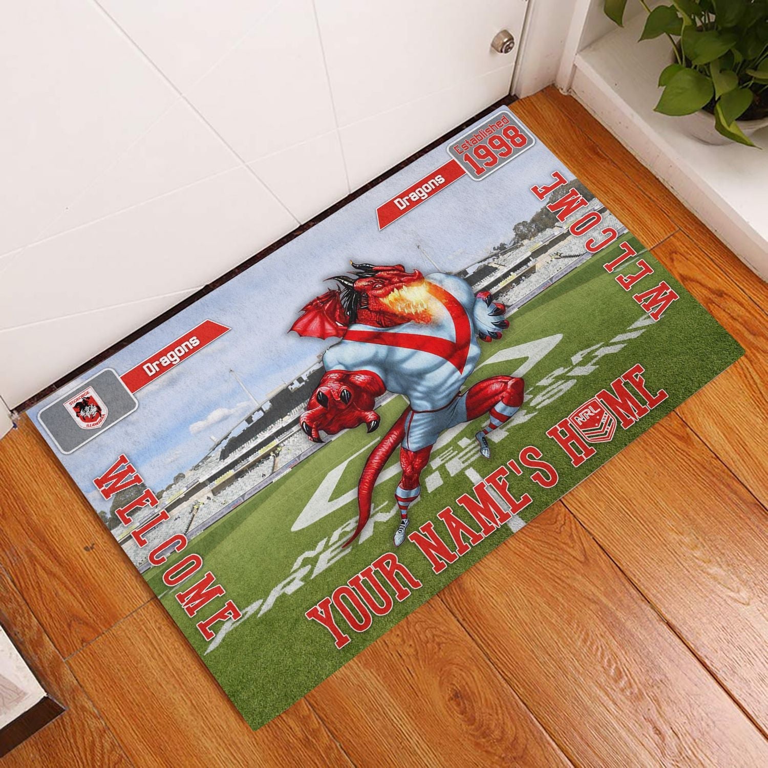 st-george-illawarra-dragons-3d-mascot-personalized-welcome-to-my-home-doormat