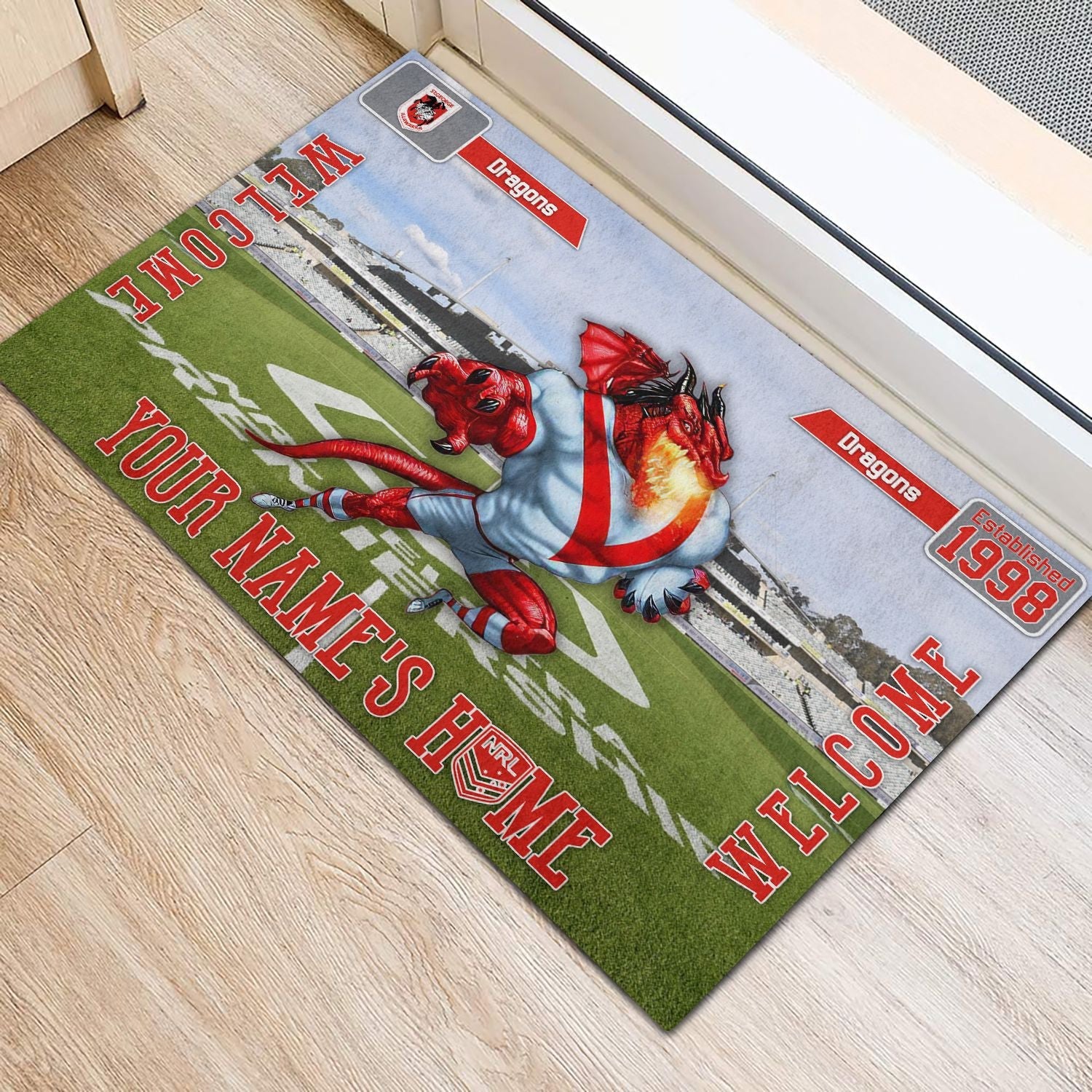 st-george-illawarra-dragons-3d-mascot-personalized-welcome-to-my-home-doormat