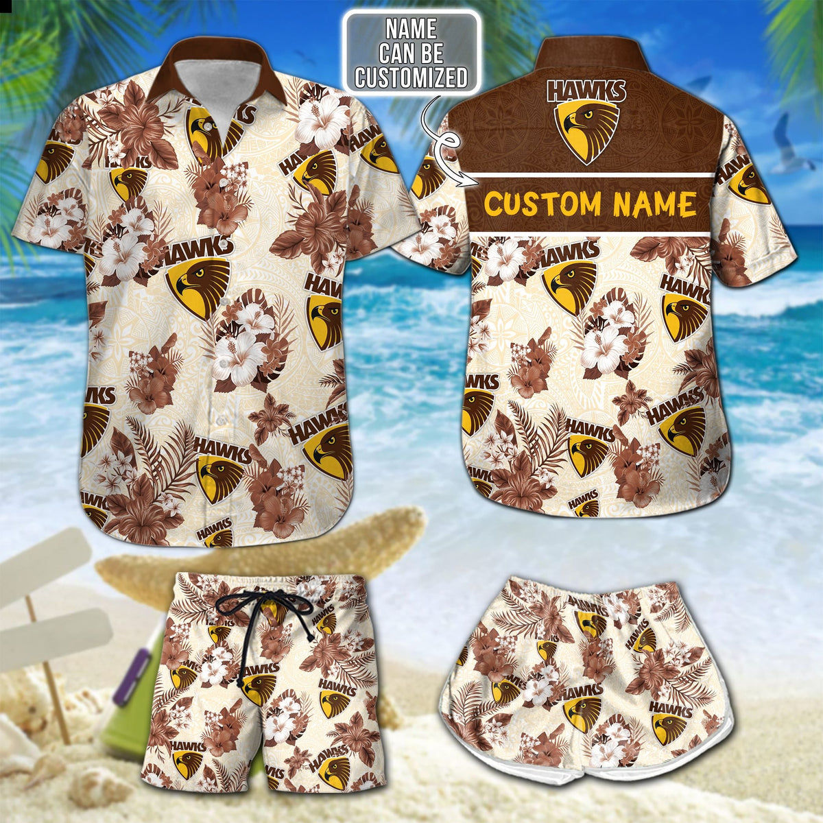 personalized-hawthorn-football-club-hawaii-shirt-and-shorts-afl-hawaii