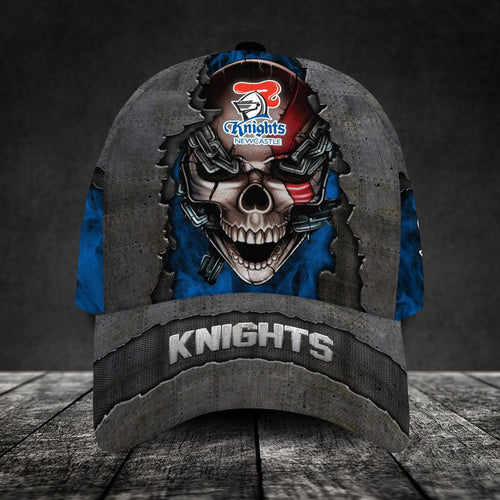 newcastle-knights-3d-metal-skull-personalized-classic-cap-02