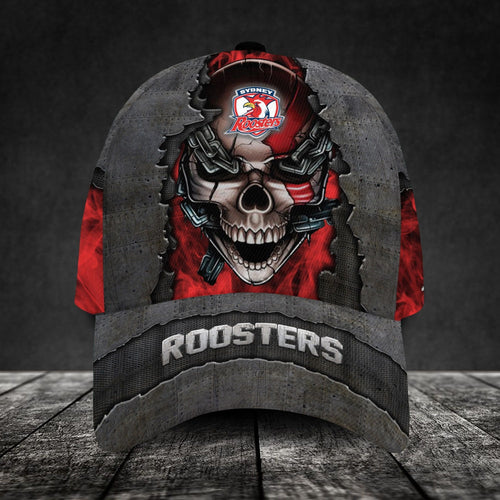 sydney-roosters-3d-metal-skull-personalized-classic-cap-02
