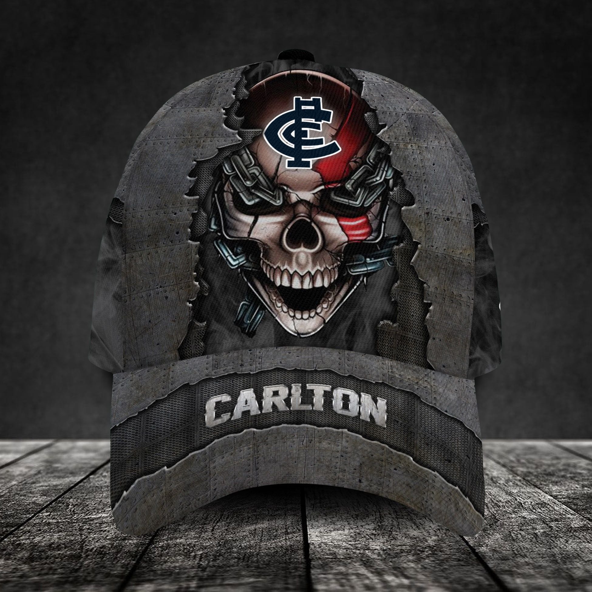 carlton-football-club-3d-metal-skull-personalized-classic-cap-02