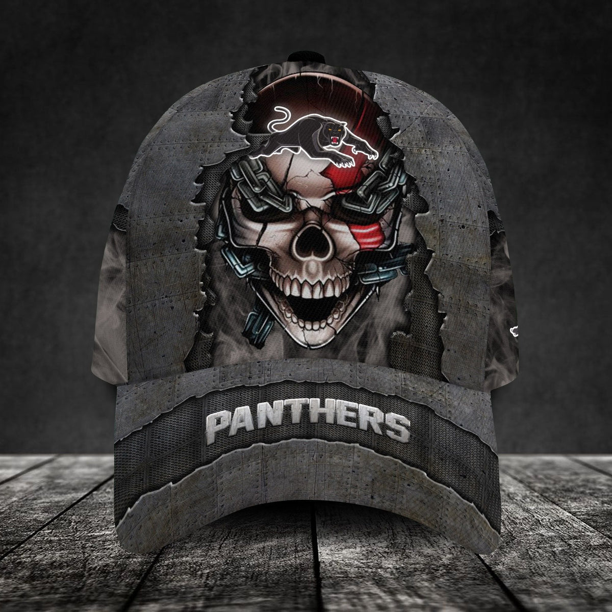 penrith-panthers-3d-metal-skull-personalized-classic-cap-02