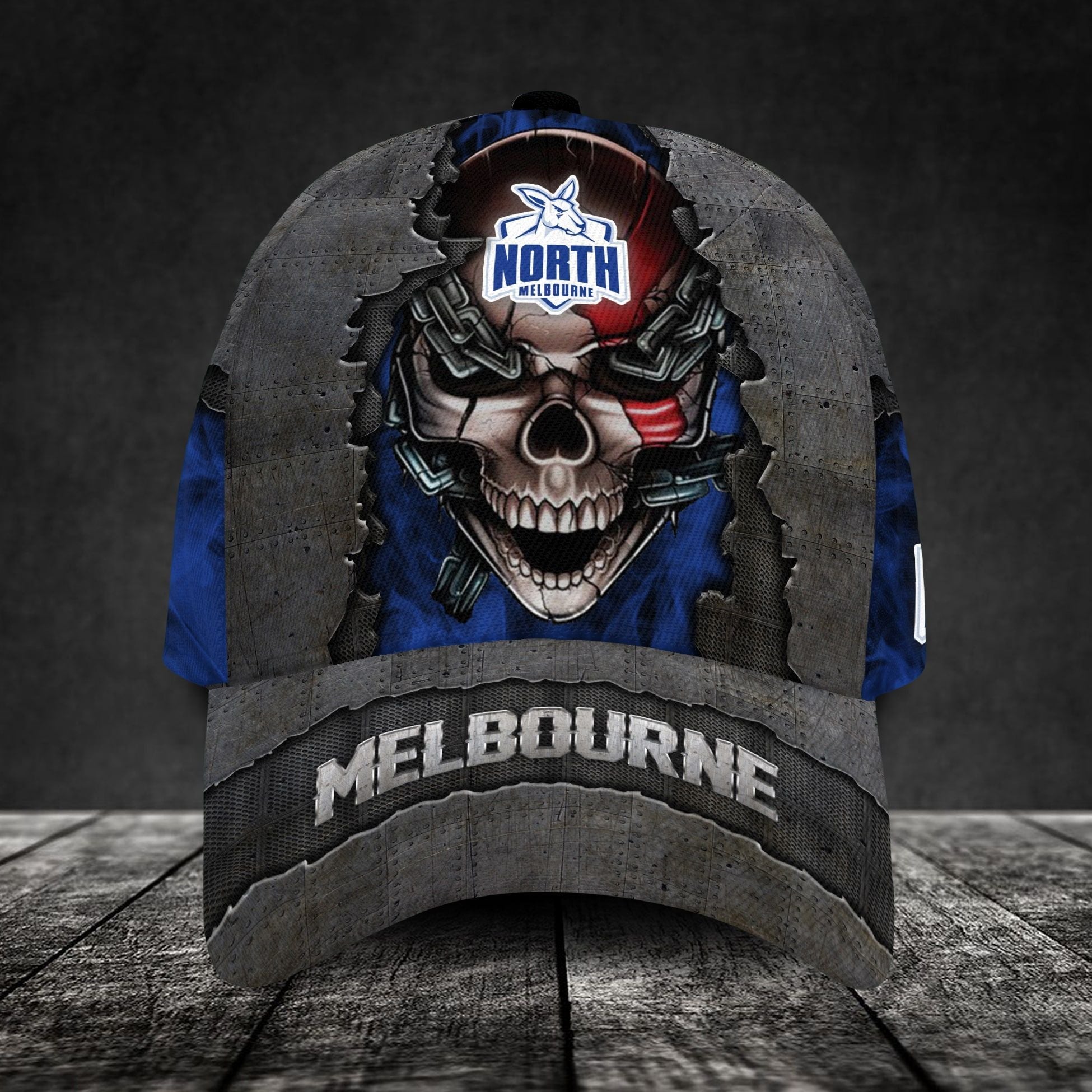 north-melbourne-football-club-3d-metal-skull-personalized-classic-cap-02