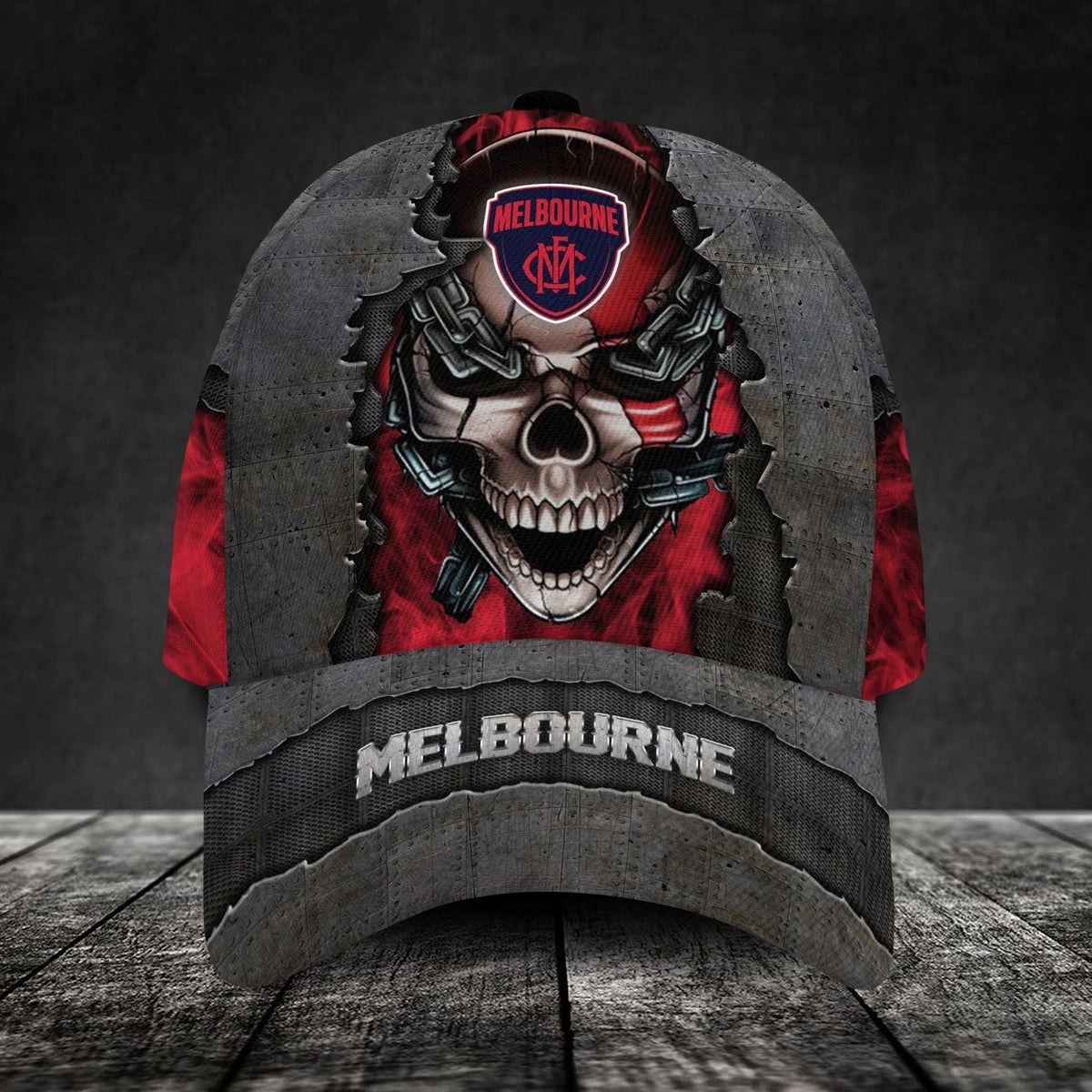 melbourne-football-club-3d-metal-skull-personalized-classic-cap-02