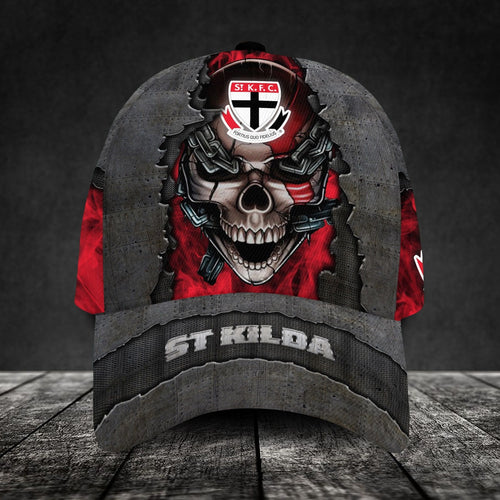 st-kilda-football-club-3d-metal-skull-personalized-classic-cap-02