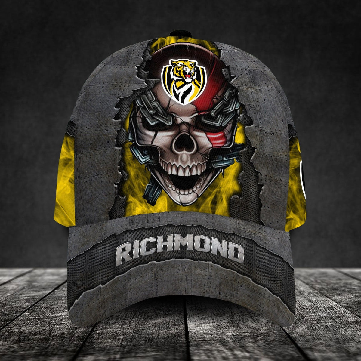 richmond-football-club-3d-metal-skull-personalized-classic-cap-02