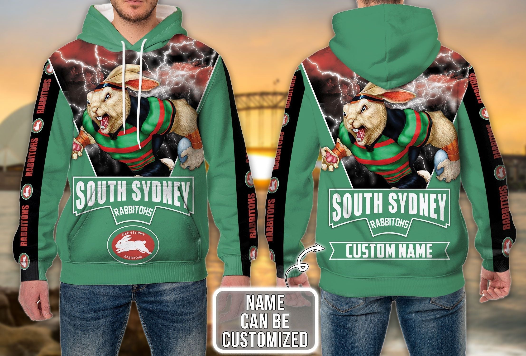 personalized-south-sydney-rabbitohs-3d-hoodie-nrl-3d-hoodie-mascot