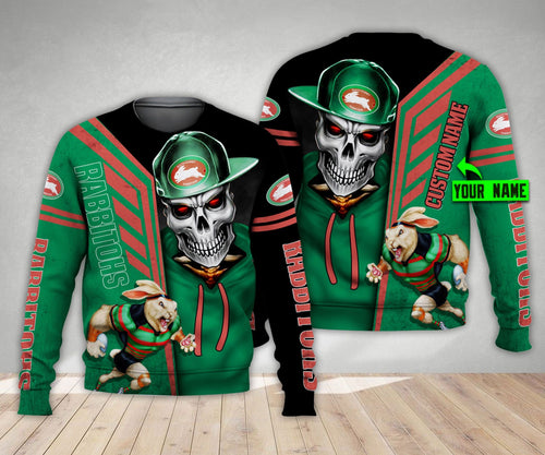 south-sydney-rabbitohs-nrl-skull-cap-personalized-custom-3d-hoodie
