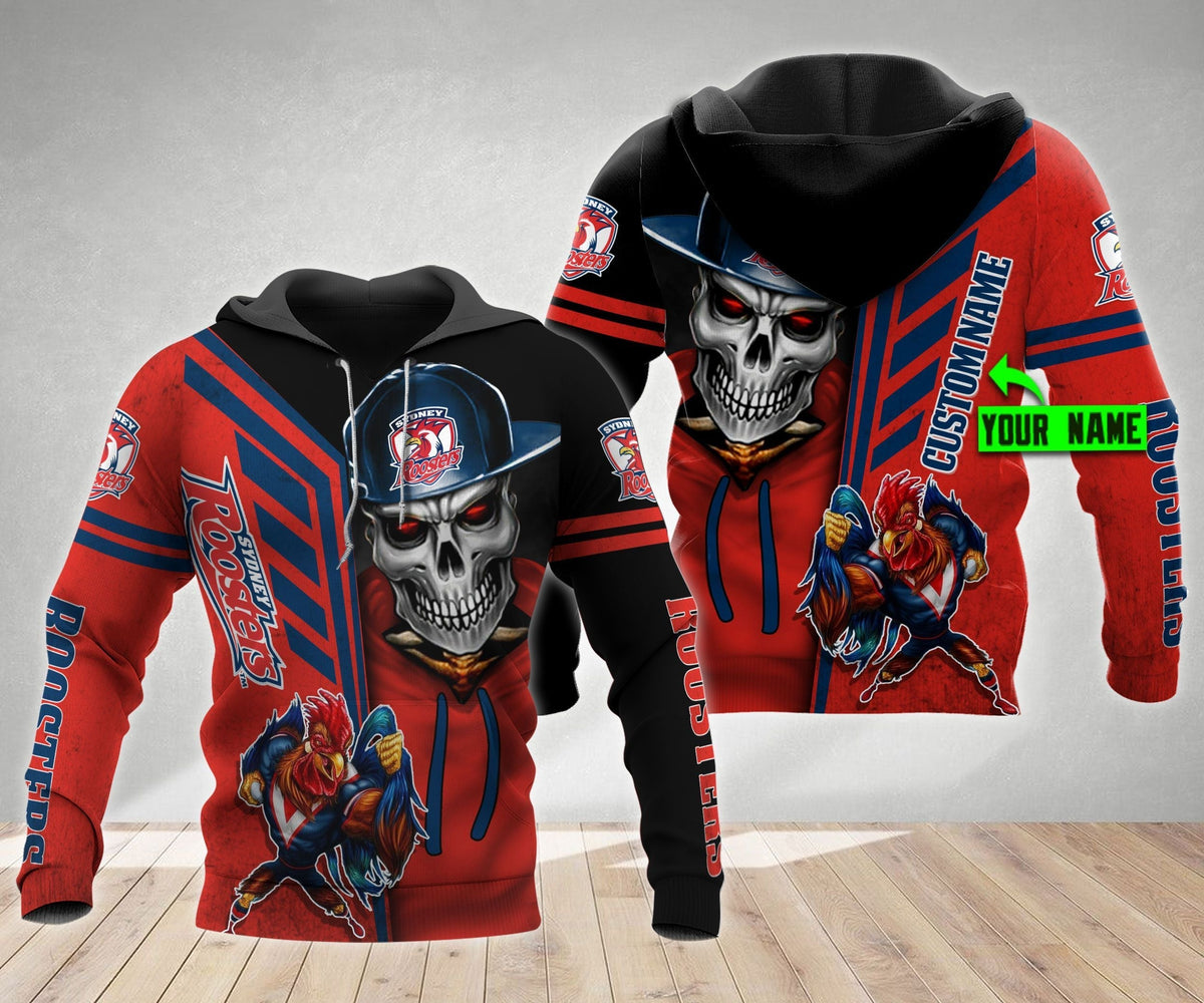 sydney-roosters-nrl-skull-cap-personalized-custom-3d-hoodie