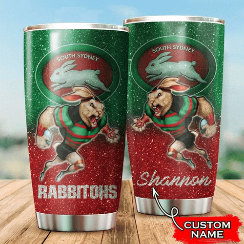 south-sydney-rabbitohs-3d-mascot-personalized-stainless-steel-tumbler