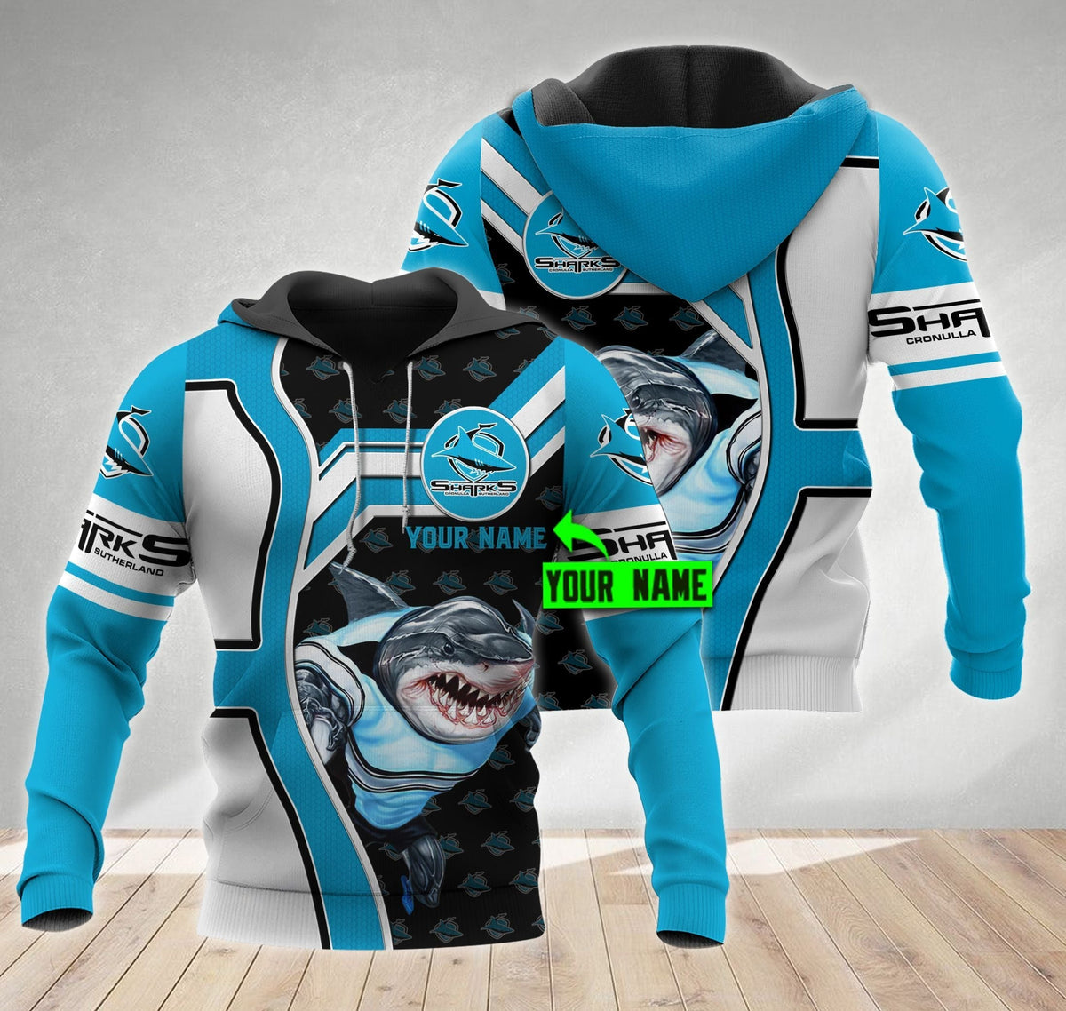 cronulla-sutherland-sharks-3d-nrl-mascot-personalized-hoodie-03
