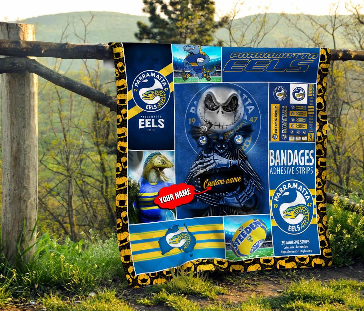 parramatta-eels-quilt-blanket-nrl-quilt-blanket-personalized-jack-skellington