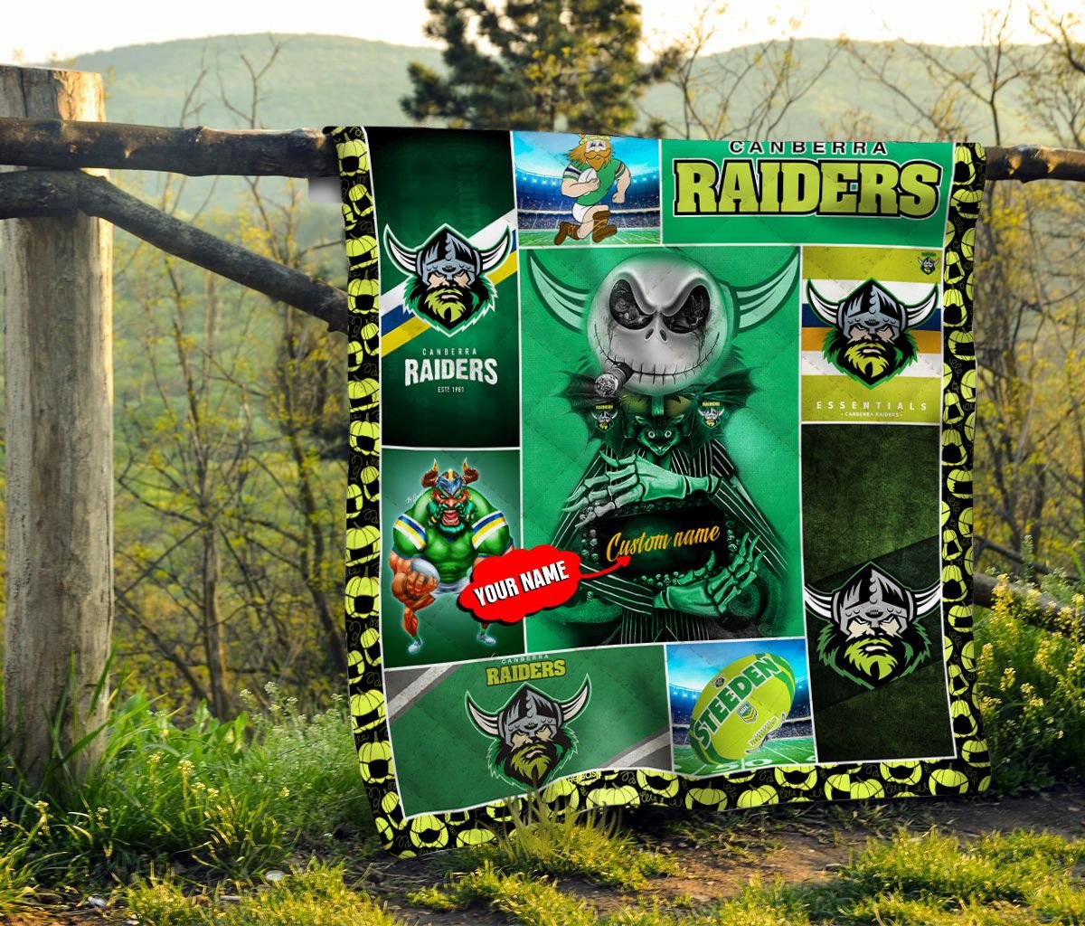 canberra-raiders-quilt-blanket-nrl-quilt-blanket-personalized-jack-skellington