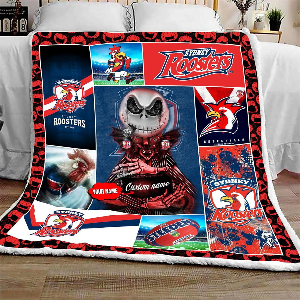 sydney-roosters-quilt-blanket-nrl-quilt-blanket-personalized-jack-skellington