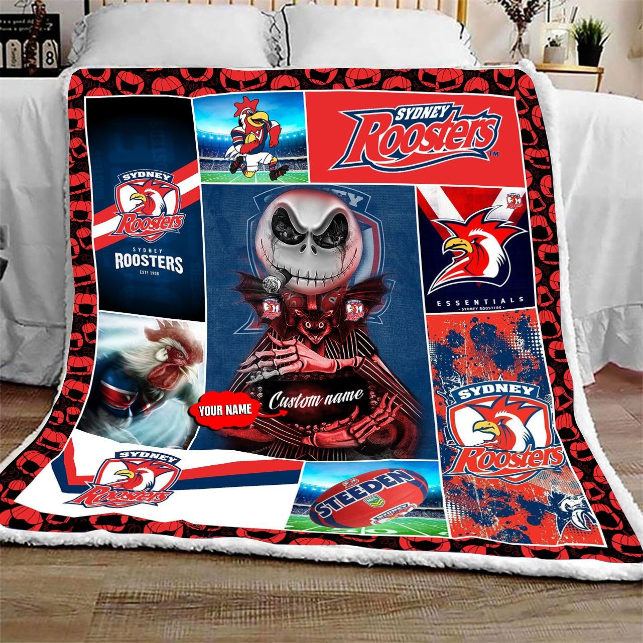 sydney-roosters-quilt-blanket-nrl-quilt-blanket-personalized-jack-skellington