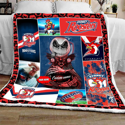 sydney-roosters-quilt-blanket-nrl-quilt-blanket-personalized-jack-skellington