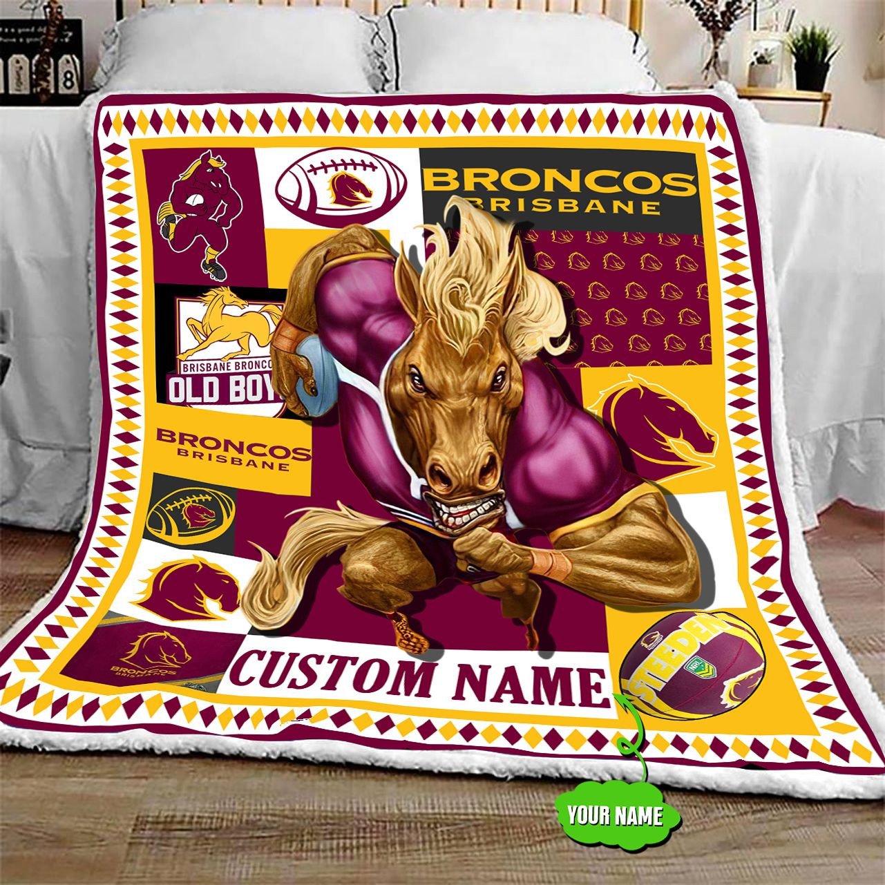 personalized-brisbane-broncos-mascot-quilt-blanket-nrl