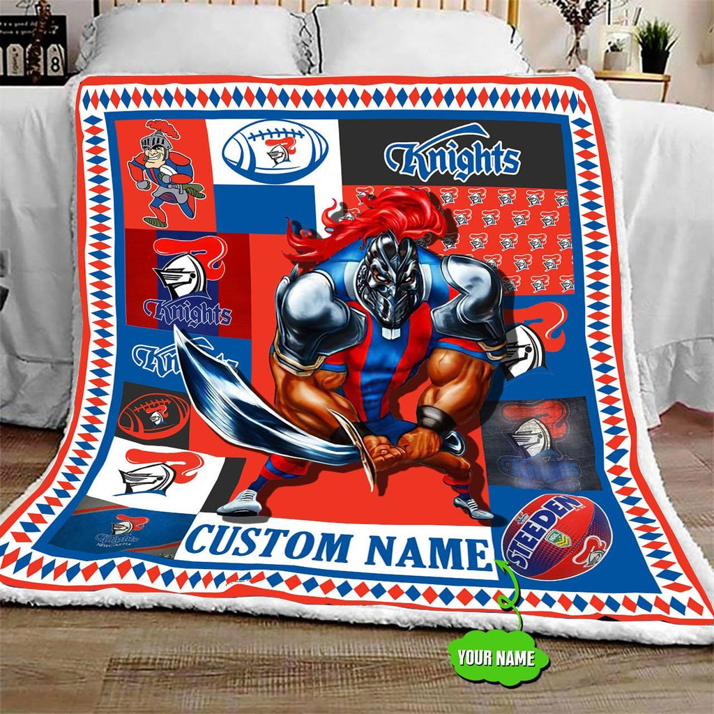 personalized-newcastle-knights-mascot-quilt-blanket-nrl