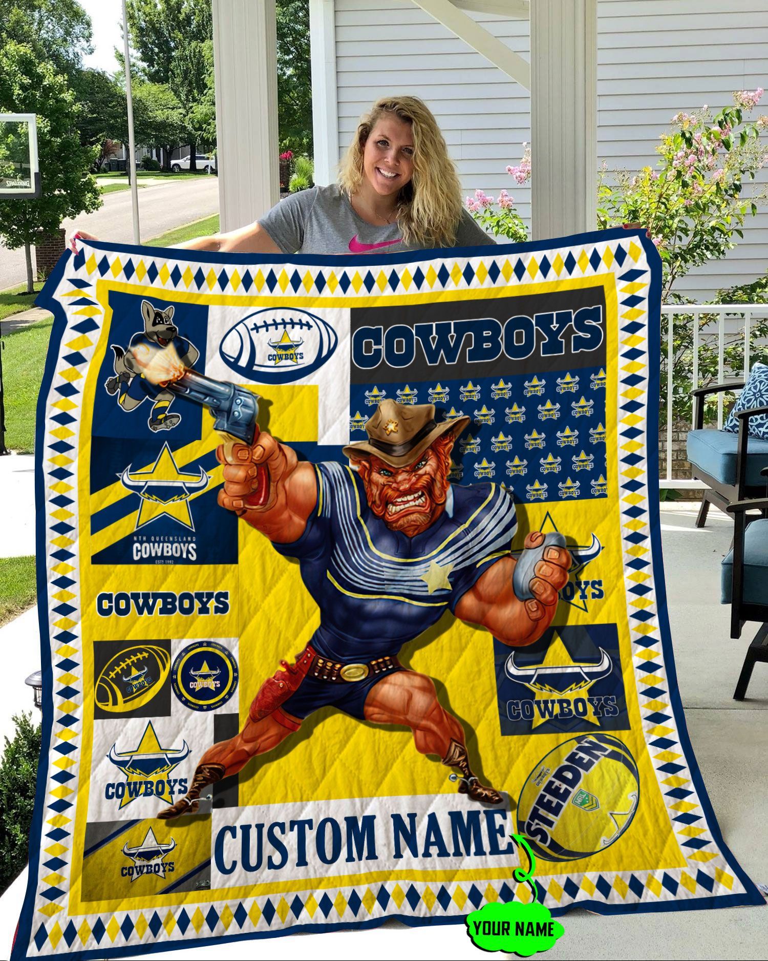 personalized-north-queensland-cowboys-mascot-quilt-blanket-nrl