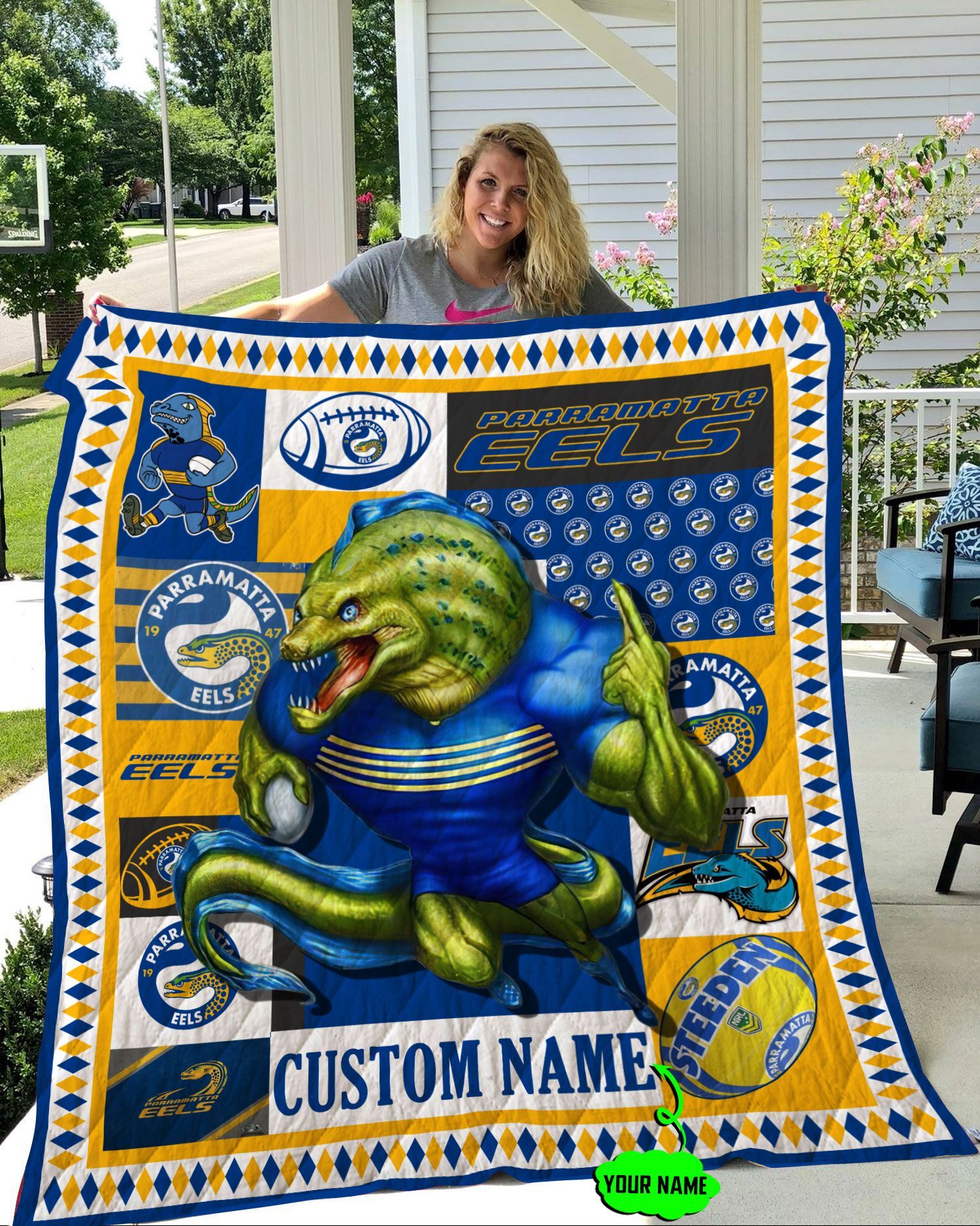 personalized-parramatta-eels-mascot-quilt-blanket-nrl