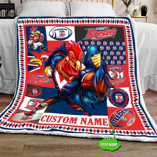 personalized-sydney-roosters-mascot-quilt-blanket-nrl