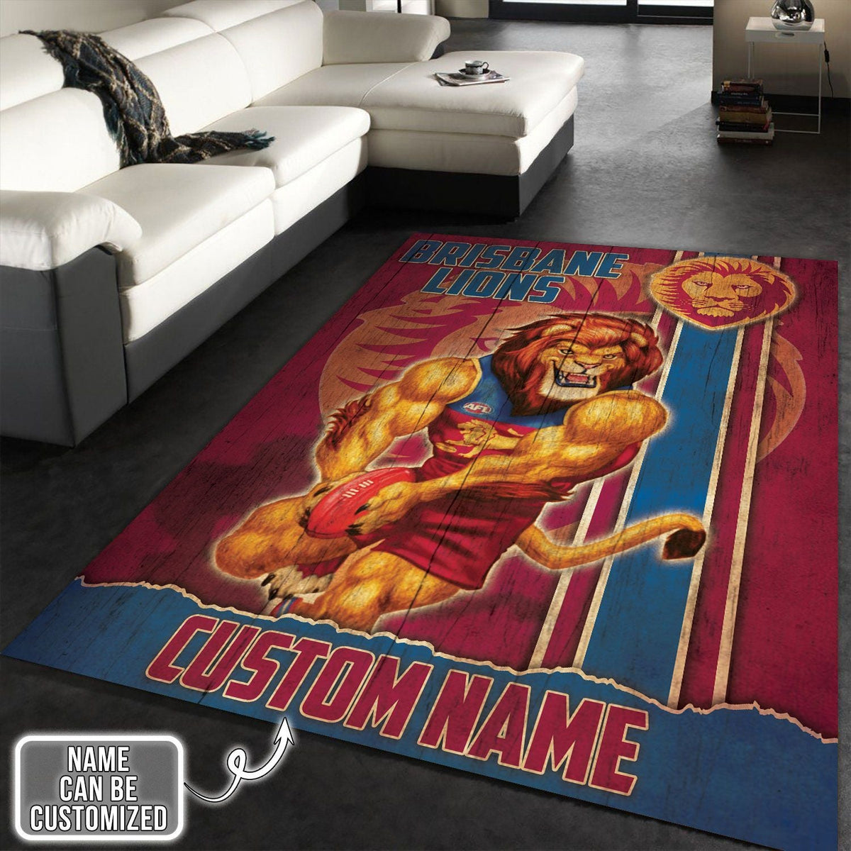personalized-brisbane-lions-rug-mascot-afl-rug