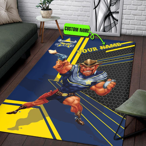 personalized-north-queensland-cowboys-nrl-vector-mascot-edition-rug