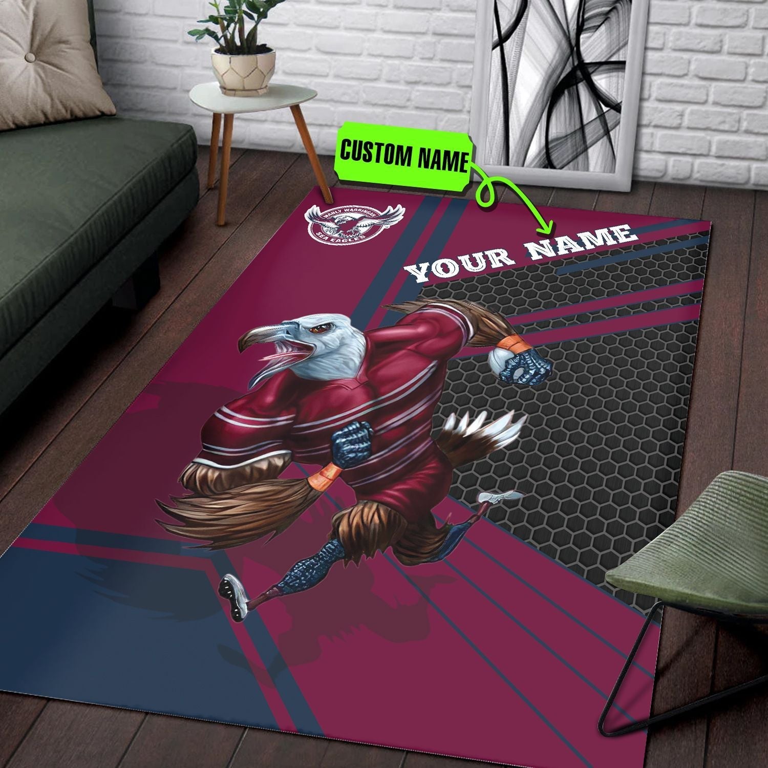 personalized-manly-warringah-sea-eagles-nrl-vector-mascot-edition-rug