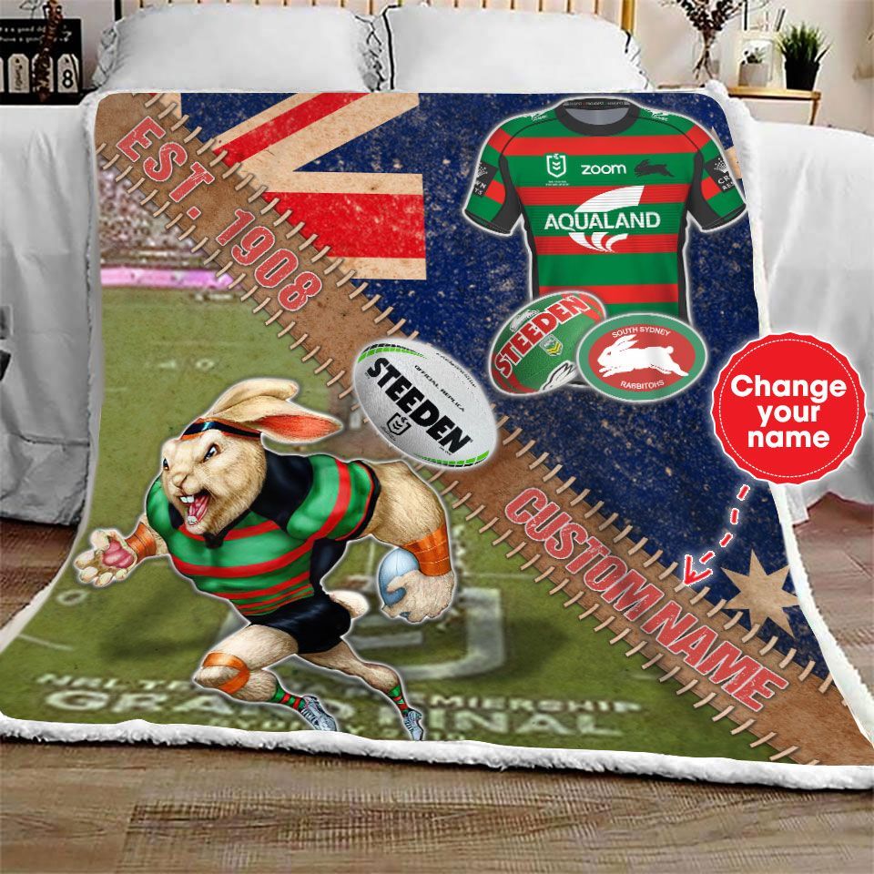 personalized-south-sydney-rabbitohs-stadium-mascot-quilt-blanket-nrl