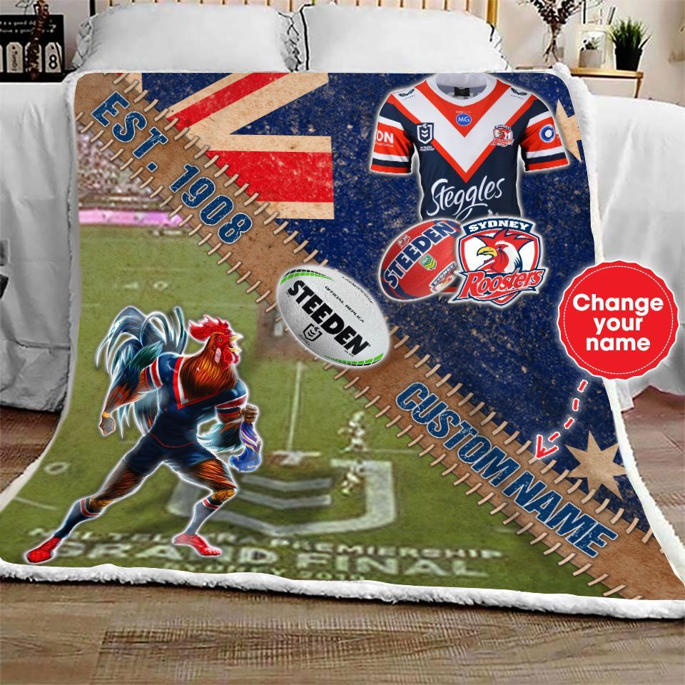 personalized-sydney-roosters-stadium-mascot-quilt-blanket-nrl
