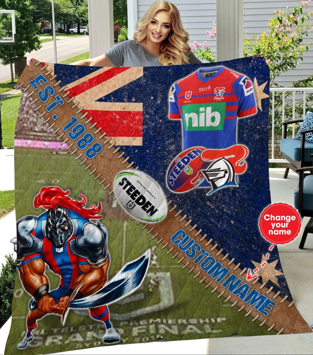 personalized-newcastle-knights-stadium-mascot-quilt-blanket-nrl