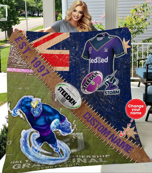 personalized-melbourne-storm-stadium-mascot-quilt-blanket-nrl