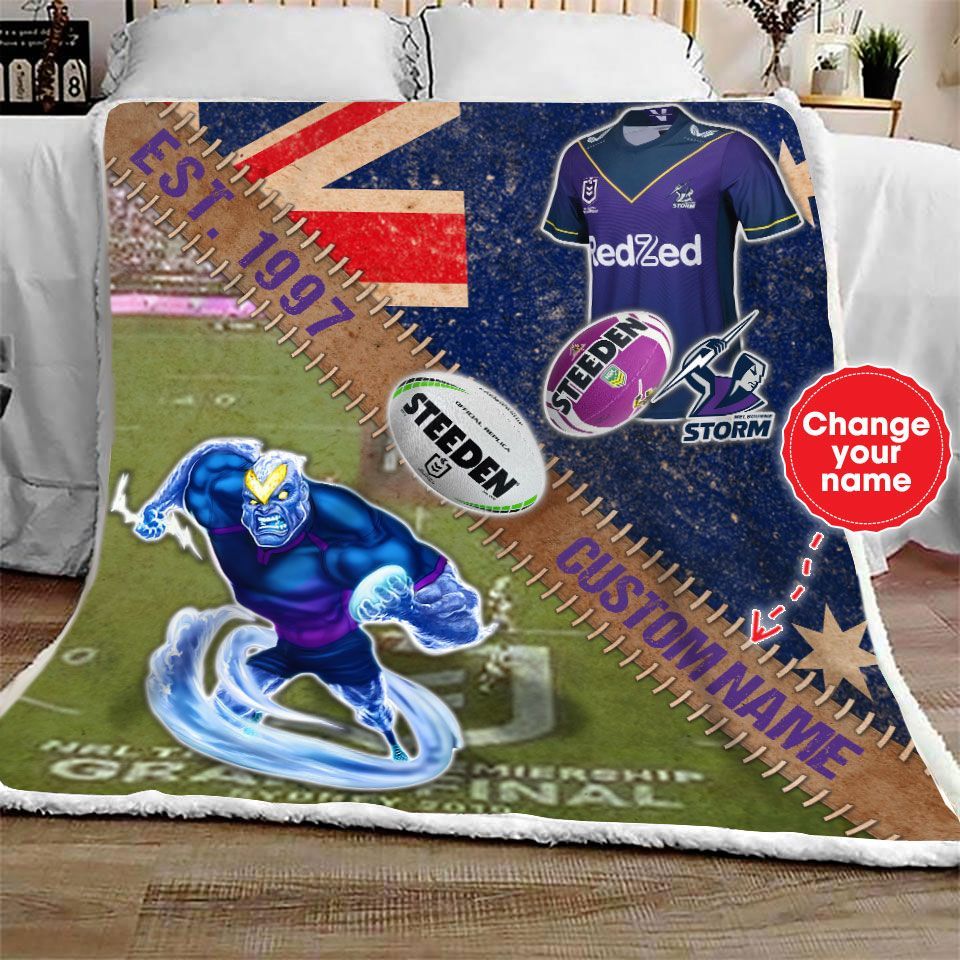 personalized-melbourne-storm-stadium-mascot-quilt-blanket-nrl