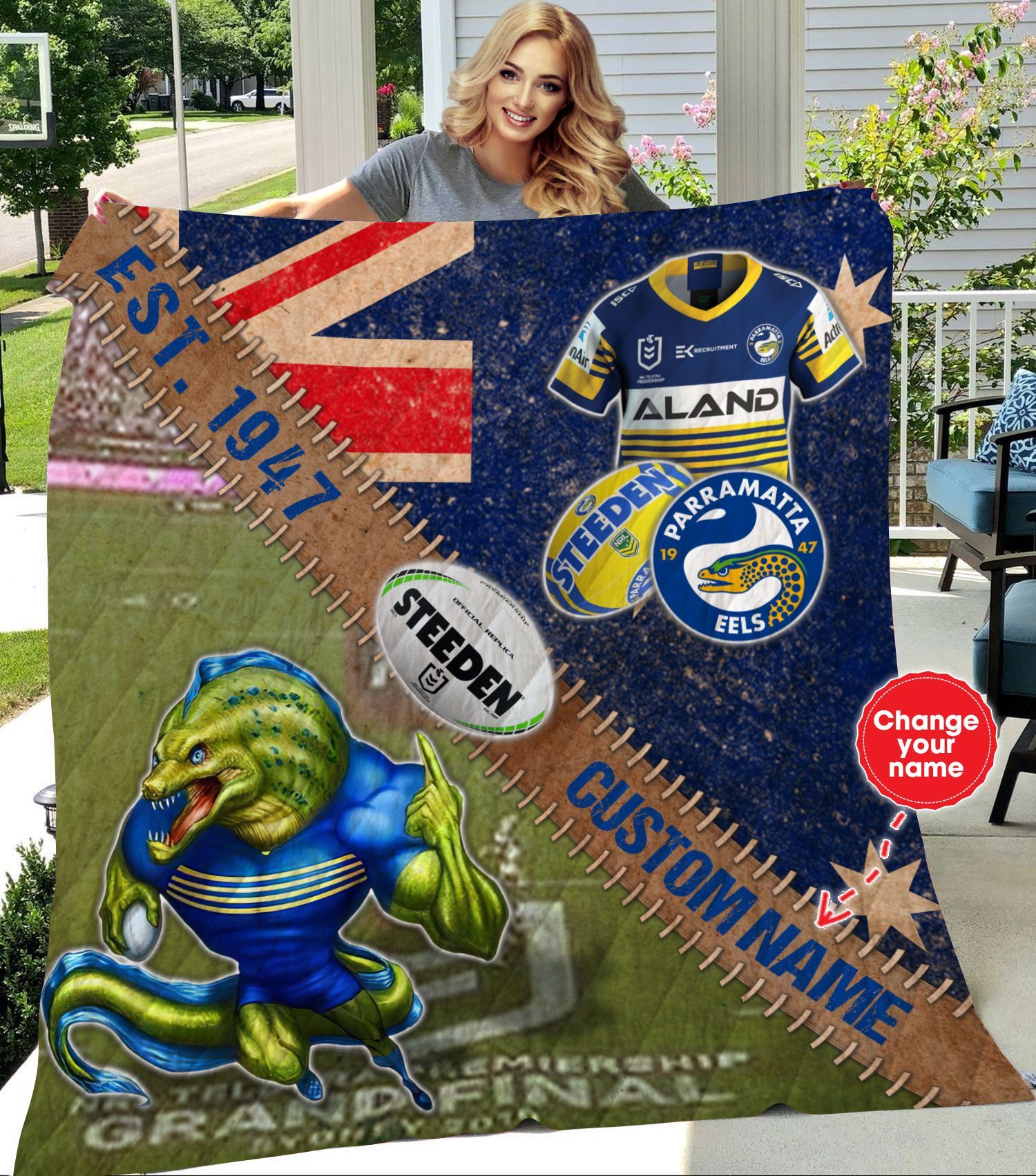 personalized-parramatta-eels-stadium-mascot-quilt-blanket-nrl