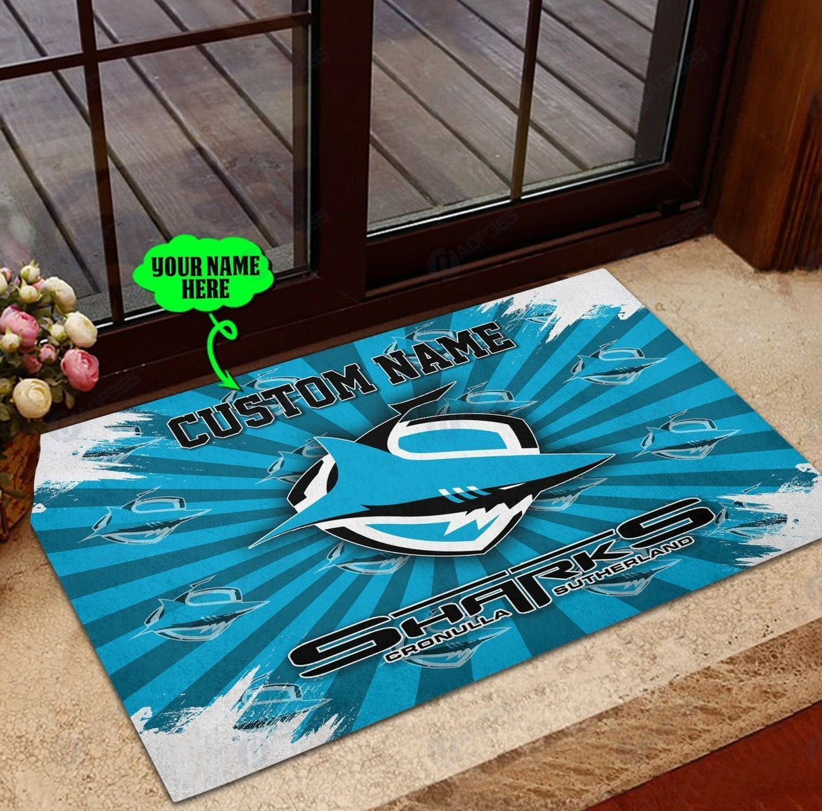 cronulla-sutherland-sharks-doormat-personalized