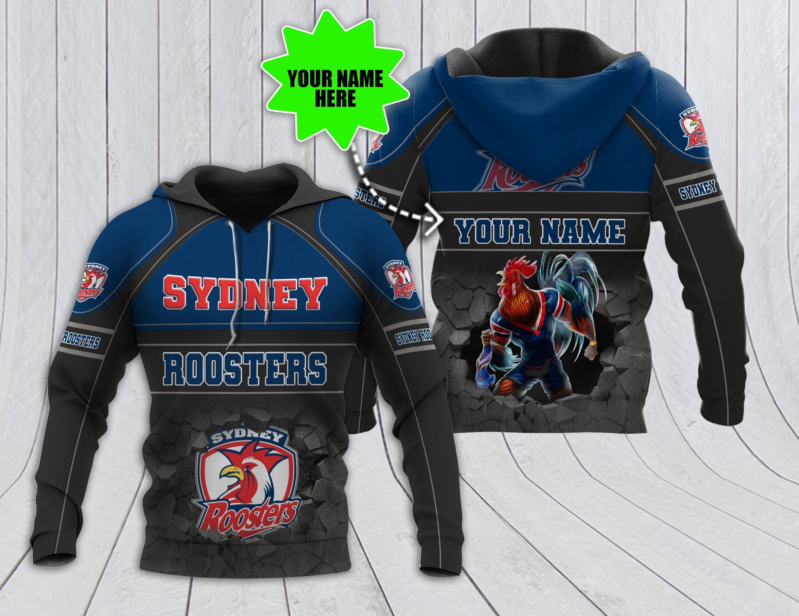 personalized-sydney-roosters-3d-hoodie-nrl-3d-hoodie-broken-wall